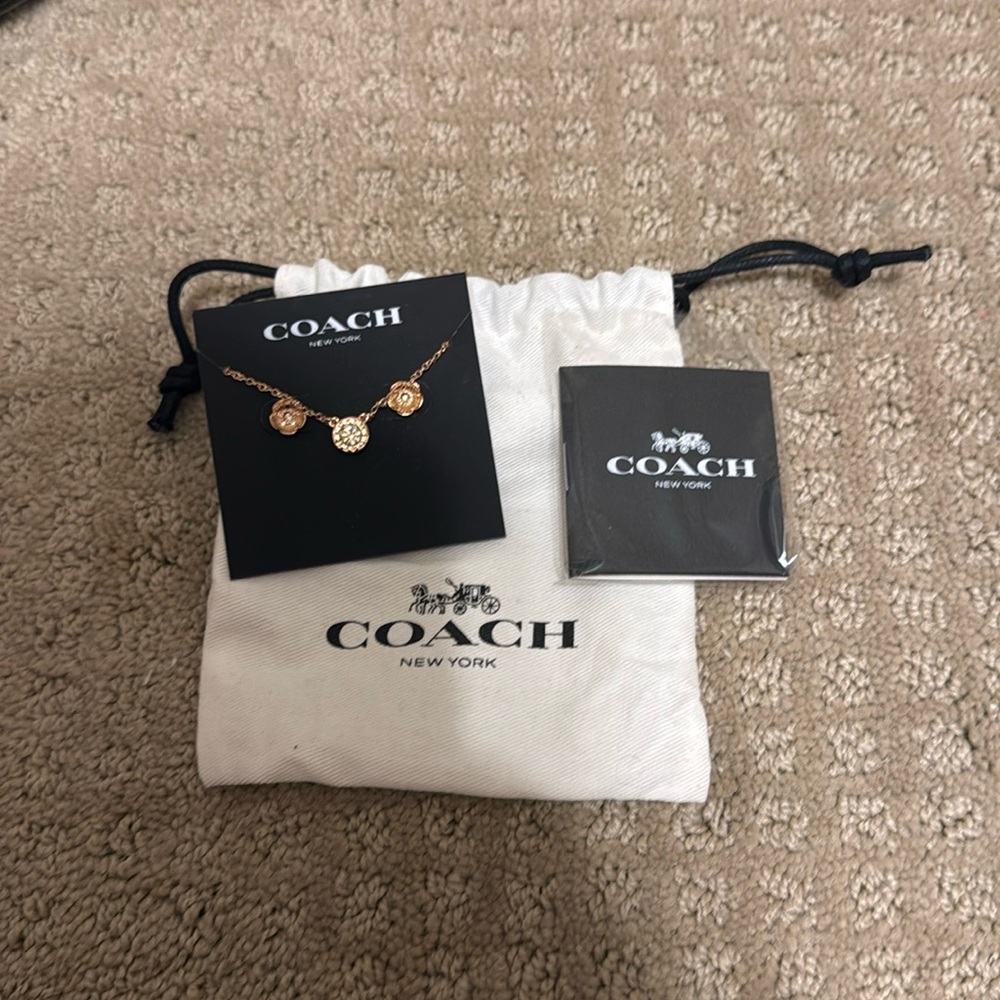 NWT Coach Necklace and Earrings